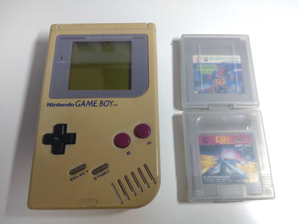 ●動作確認済み★任天堂★初代　ゲームボーイ　本体　DMG-01＋ソフト２本 Nintendo