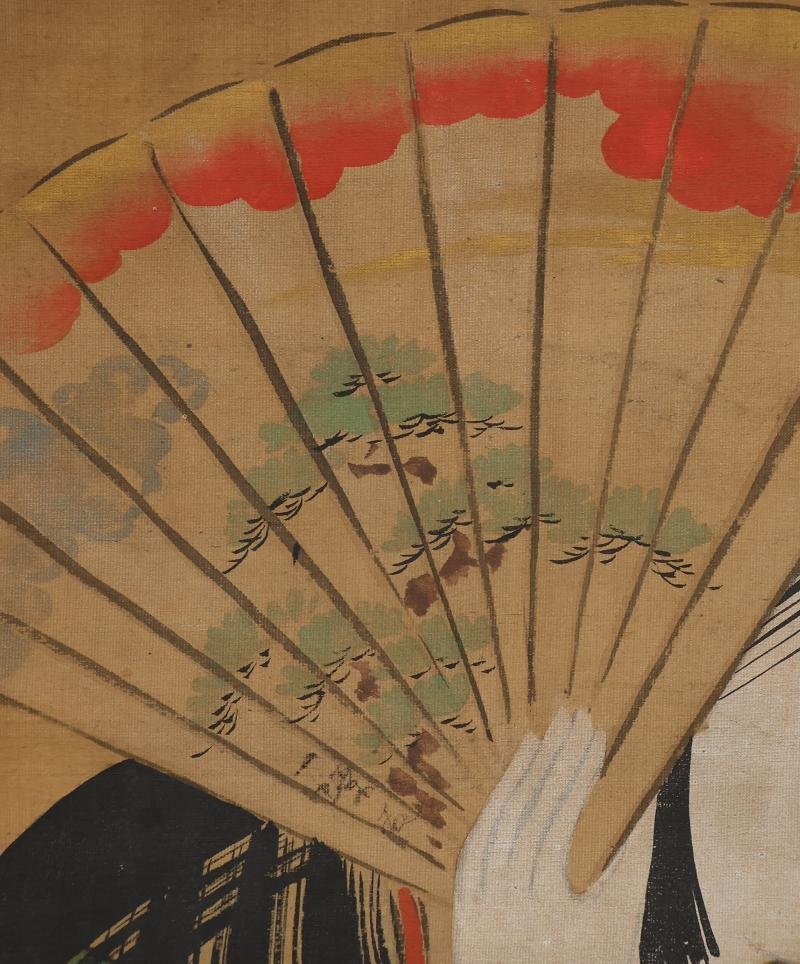 真作】◇画：酒井抱一◇お多福◇賛：田中帰春◇書き表装◇肉筆◇絹本
