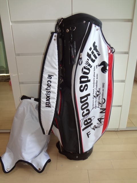 ルコック / LE COQ 軽量グラフィックプリント 9型キャディバッグ (QQBTJJ09) 白 USED美品