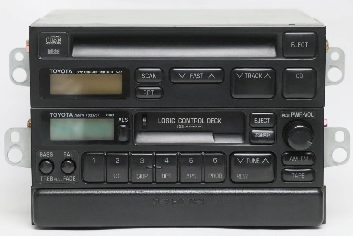 トヨタ 純正  SOUND SYSTEM デッキ 本体 セリカ ST185？ トヨタ純正 スーパーライブサウンド カセット/CDデッキ