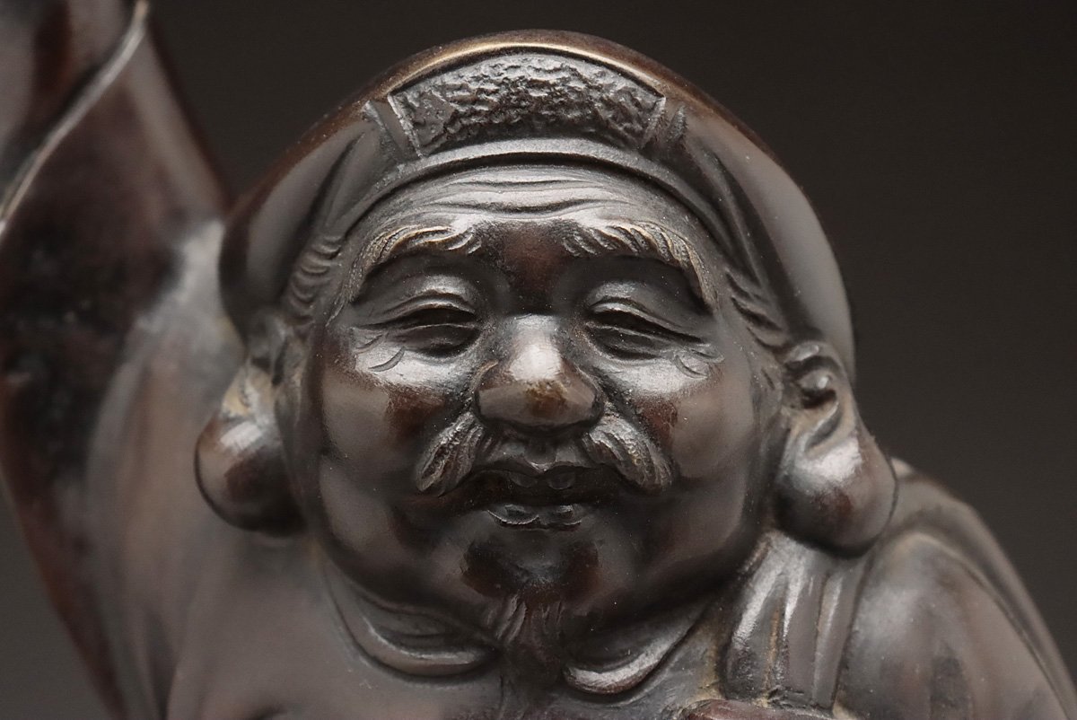 EM063 重厚 唐銅 大黒天像 高42.3cm 重6kg・二俵大黒天立像・大国主命
