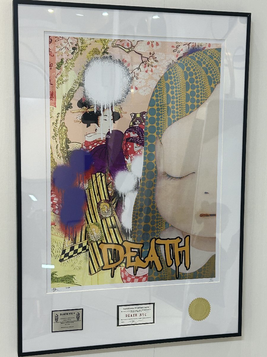 death nyc SUP　新品額付き DEATH NYC 額付き 世界限定100枚 アートポスタ スヌーピー SNOOPY