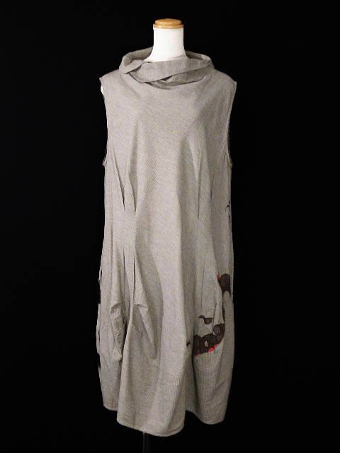 慈雨 センソユニコ チュニック 変形 公式通販 0 ジャガード 極美品☆慈雨 近年 変形ロングベスト ジャガードコットン チュニックワンピース - 美品センソユニコ ロングベスト 濃紺チュニック公式WEBショップ