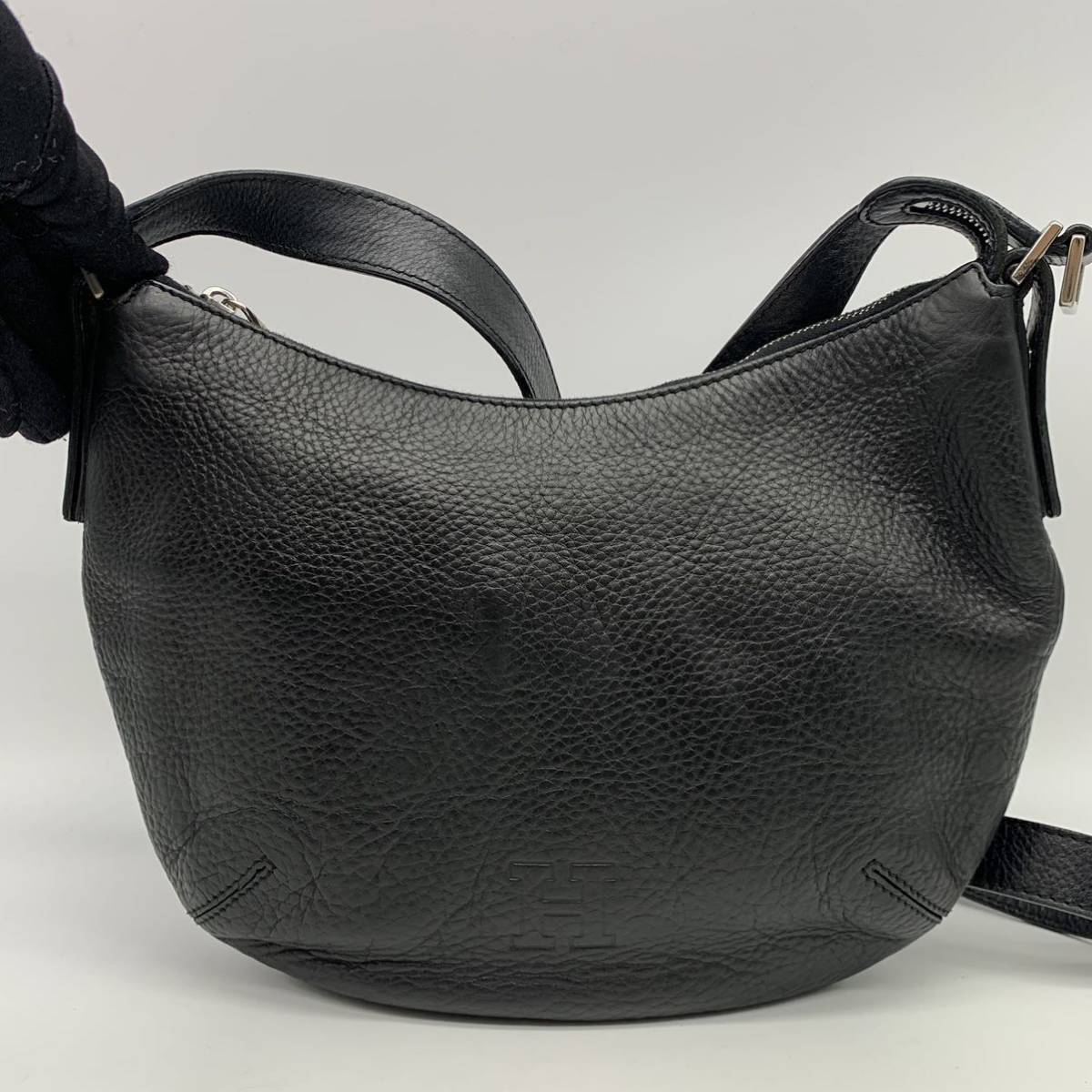 1円○極美品○HIROFU ヒロフ 三日月型 ショルダーバッグ クロス 