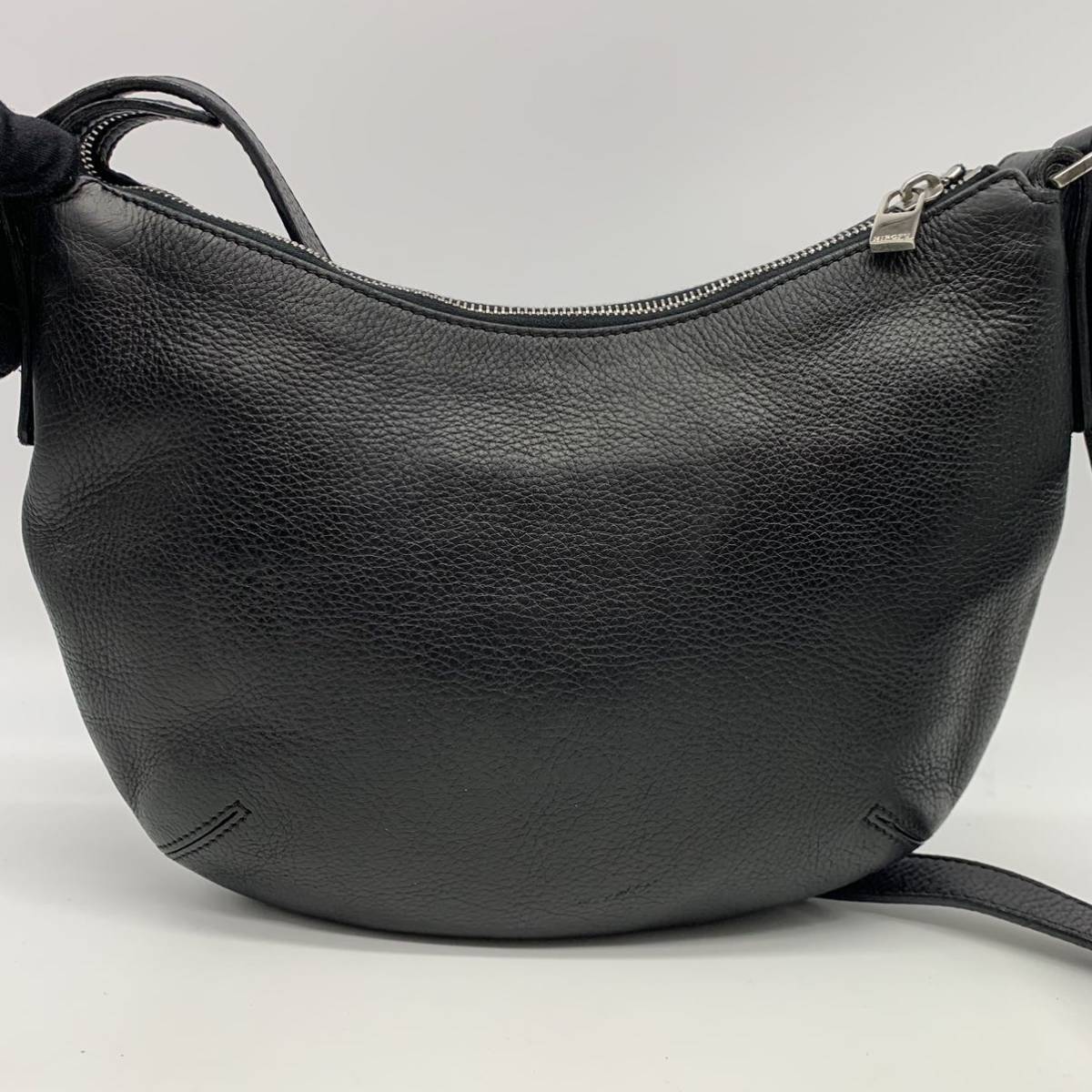 1円○極美品○HIROFU ヒロフ 三日月型 ショルダーバッグ クロス 
