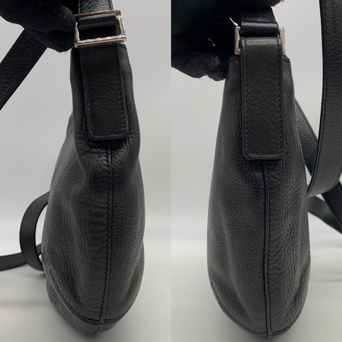 1円○極美品○HIROFU ヒロフ 三日月型 ショルダーバッグ クロス 