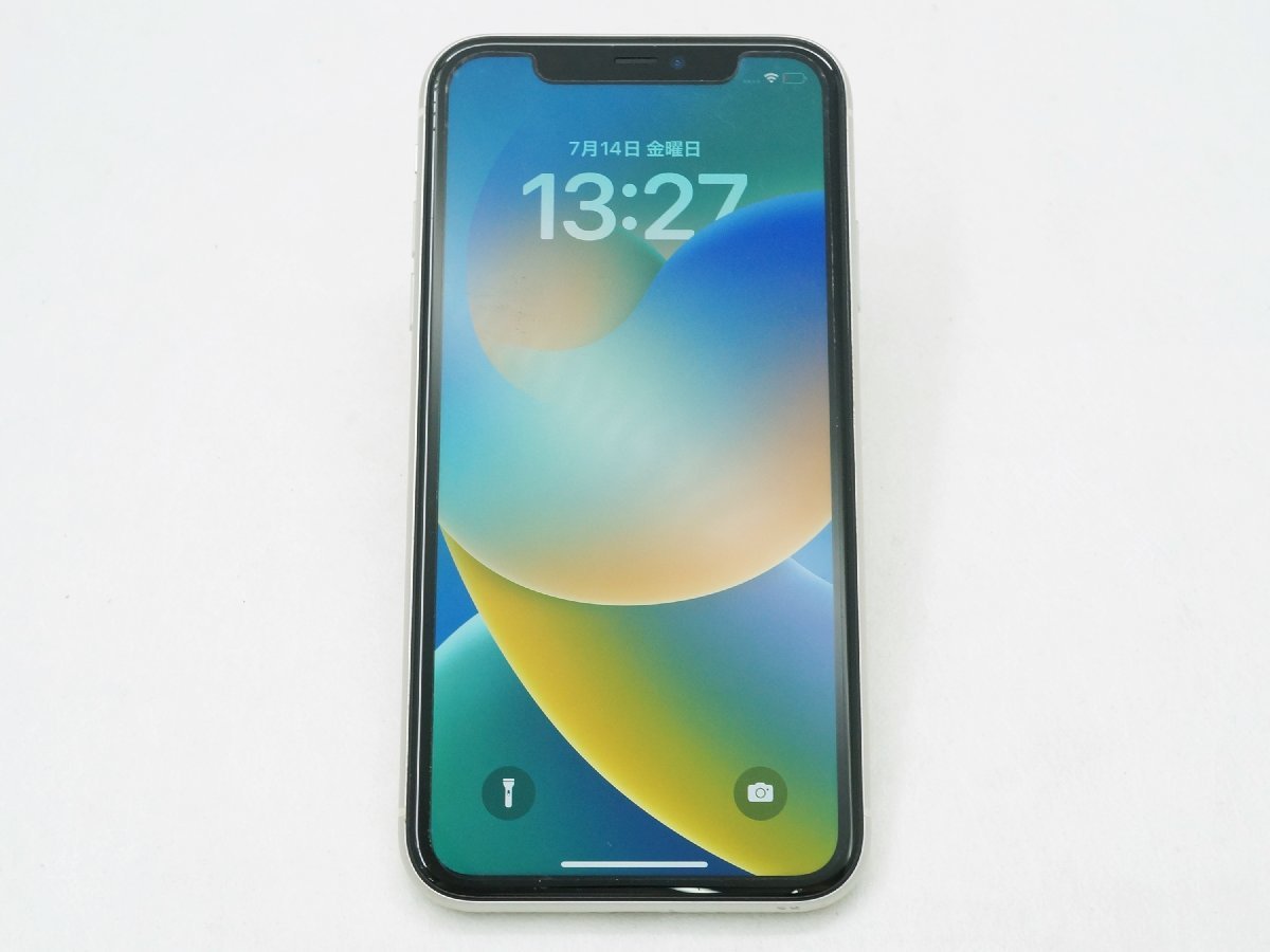 ☆【中古】Apple アップル iPhone アイフォン 11 MWLU2J/A 64GB SIMフリー ホワイト 本体のみ k_p 23-2419