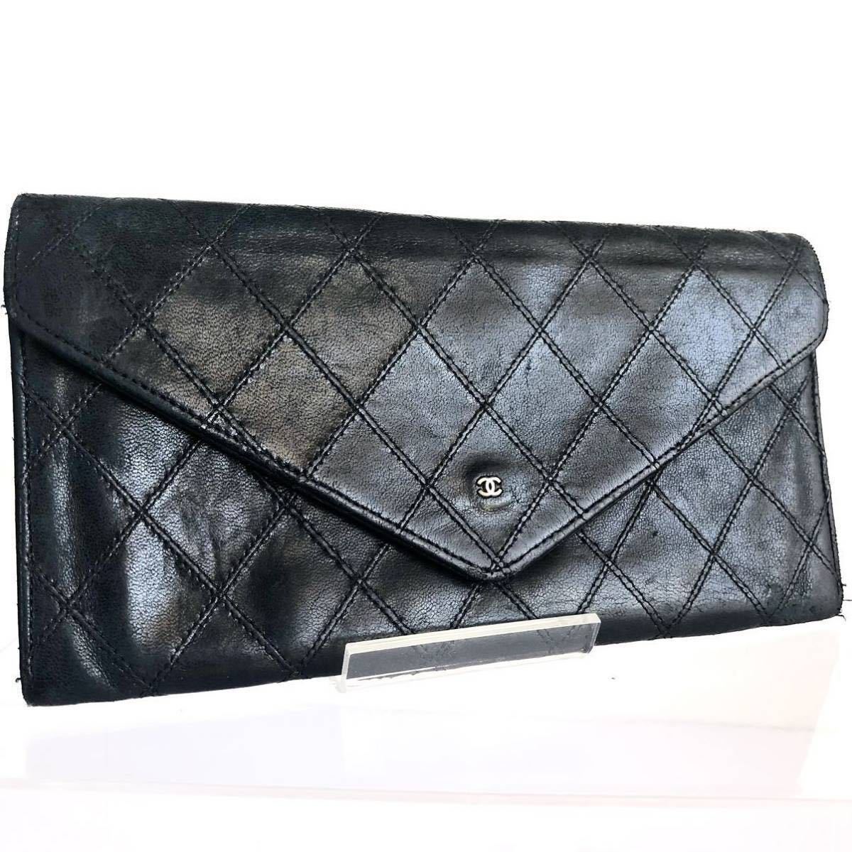 CHANEL 折り財布 ビコローレ がま口 ココマーク 黒 CHANEL シャネル 