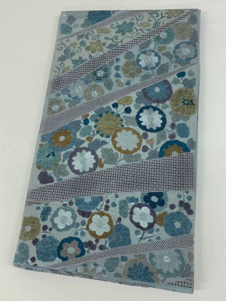蘇州刺繍 相良刺繍 汕頭刺繍 手描き 袋帯 花文様 正絹 六通 【公式通販】
