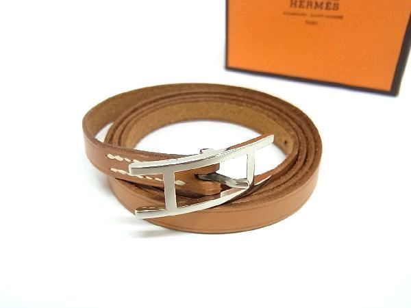 1円 □極美品□ HERMES エルメス アピ? シルバー金具 2連ブレスレット