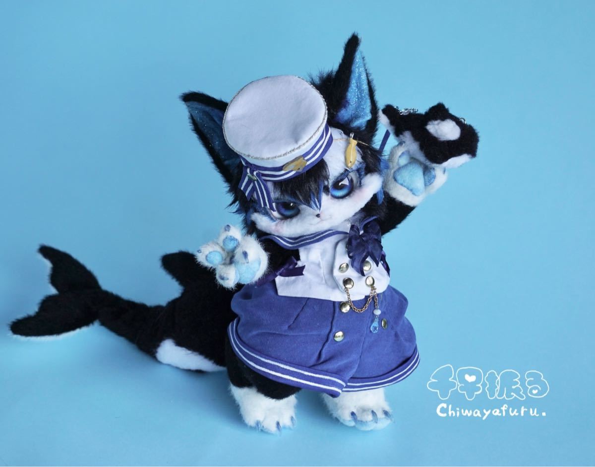Chiwayafuru. アートドール シャチのネコ獣人さん ハンドメイド