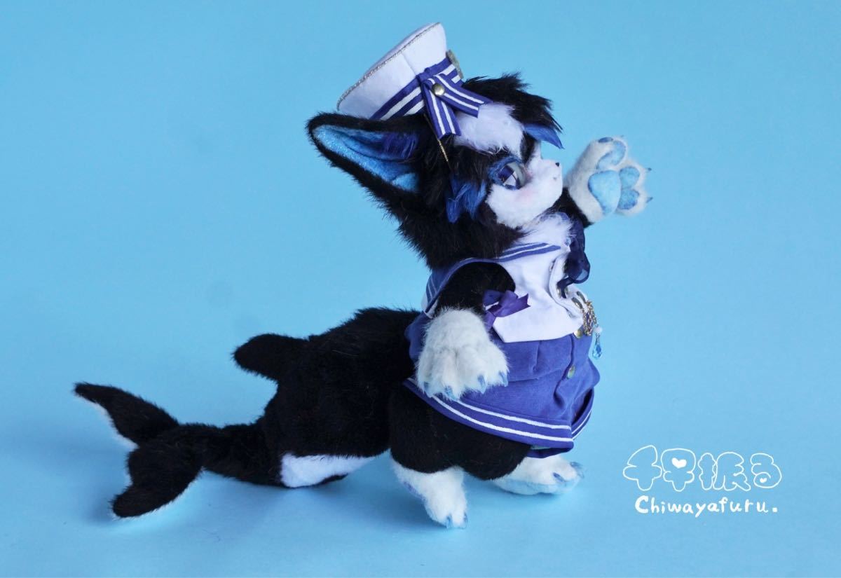 Chiwayafuru. アートドール シャチのネコ獣人さん ハンドメイド