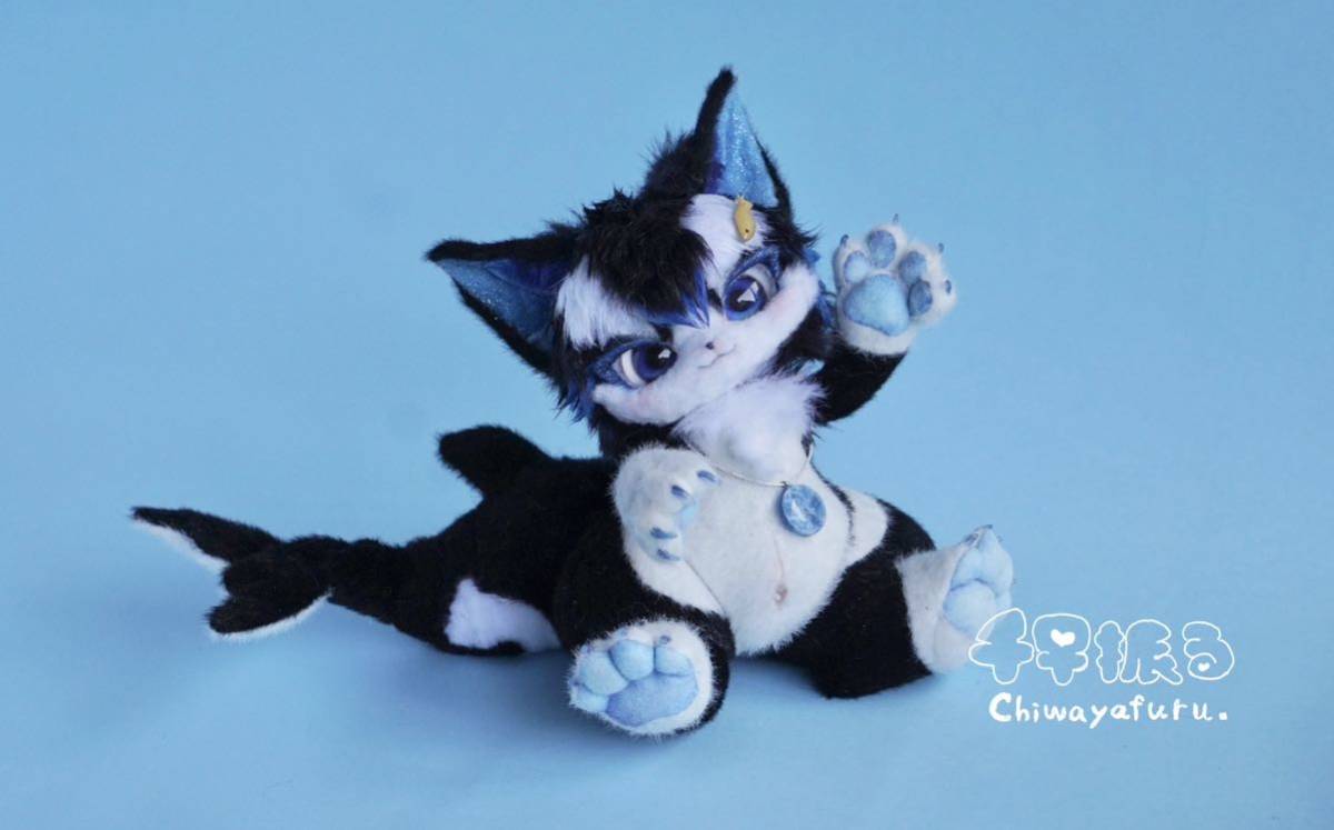 Chiwayafuru. アートドール シャチのネコ獣人さん ハンドメイド