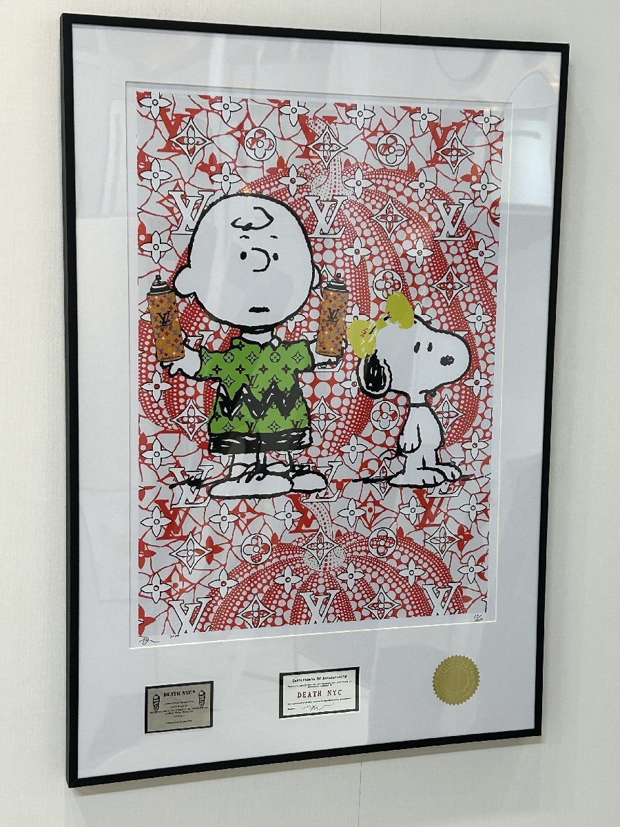 DEATH NYC 額付き 世界限定100枚 アートポスタ スヌーピー SNOOPY 