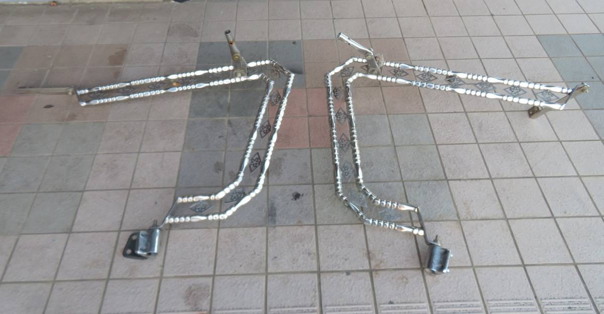 39817 レトロ デコトラ 希少 絞り ミラーステー ステンレス 2t用 完全