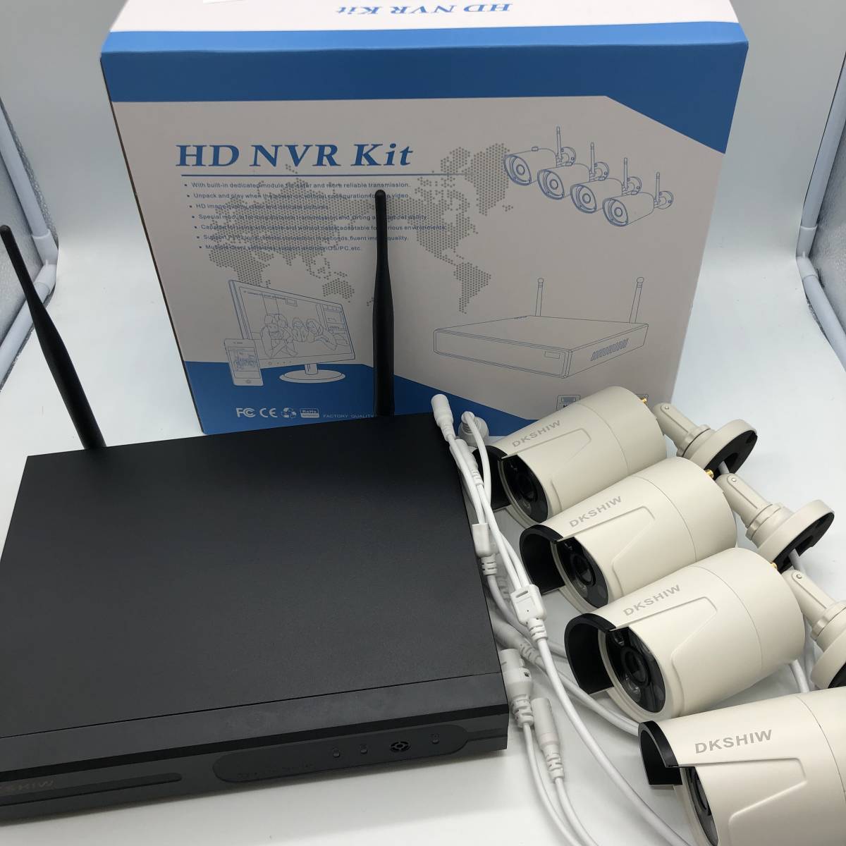 未検品】DKSHIW HD NVR Kit ワイヤレス防犯カメラセット/Y8539-X0 HD