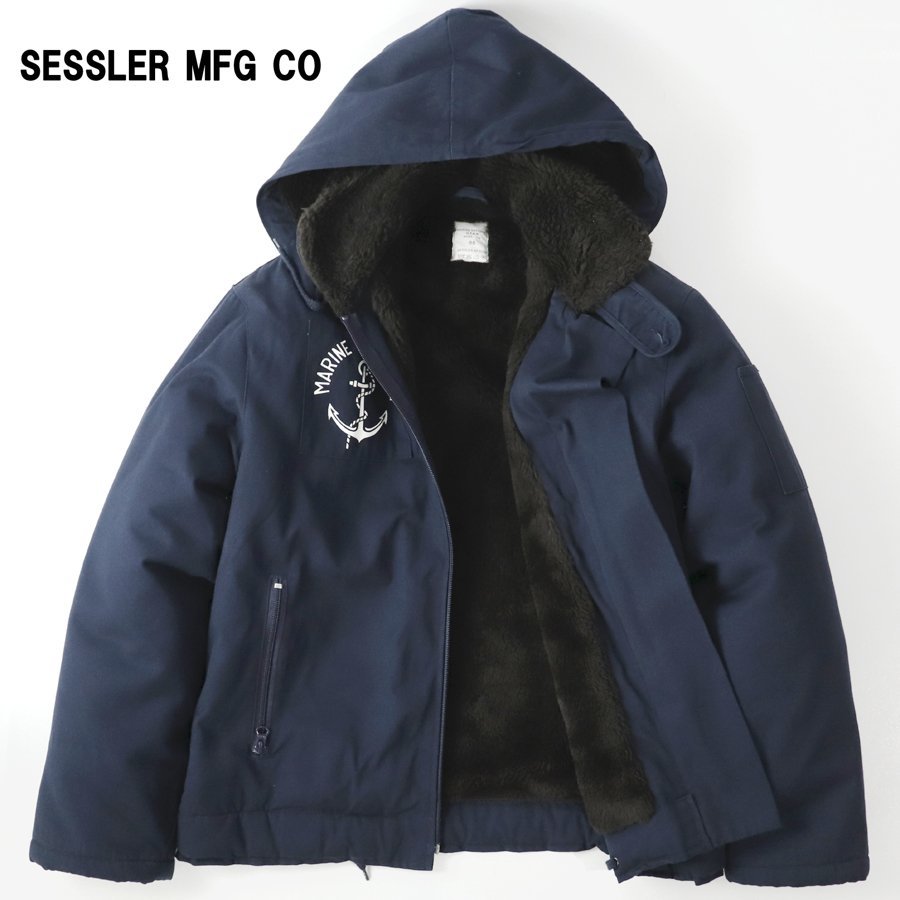 極美品 中田商店 SESSLER セスラー MARINE NATIONAL U.T.A.H. French Deck Jacket 本格 裏ボア フレンチ デッキジャケット 紺 ネイビー 88