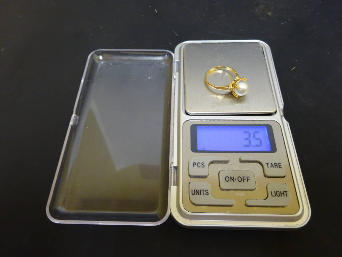 金製 K18刻印有 石付 指輪 リング 3.5g つぶし | SIERRACULTURA.COM