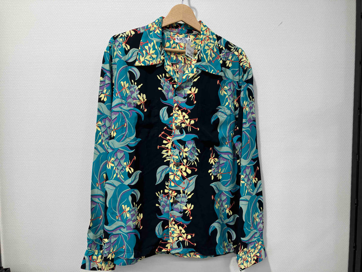 sun surf sunsurf サンサーフ　アロハシャツ　長袖シャツ　Ｌ　レーヨン　SS28016 LONG SLEEVE HAWAIIAN SHIRT 'KAHILI GINGER'