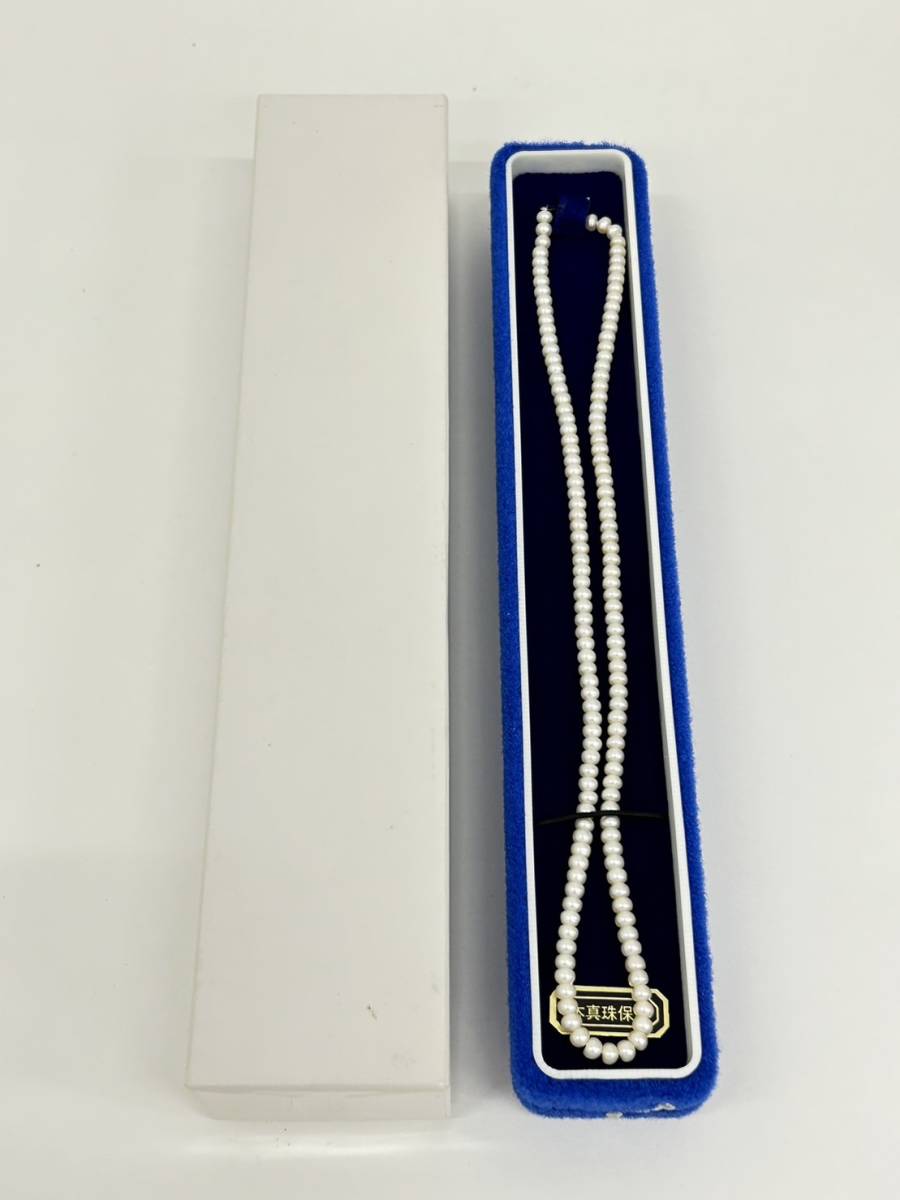 TJ-1395】K18 金 クラスプ 天然パールネックレス 小粒 ベビーパール 長
