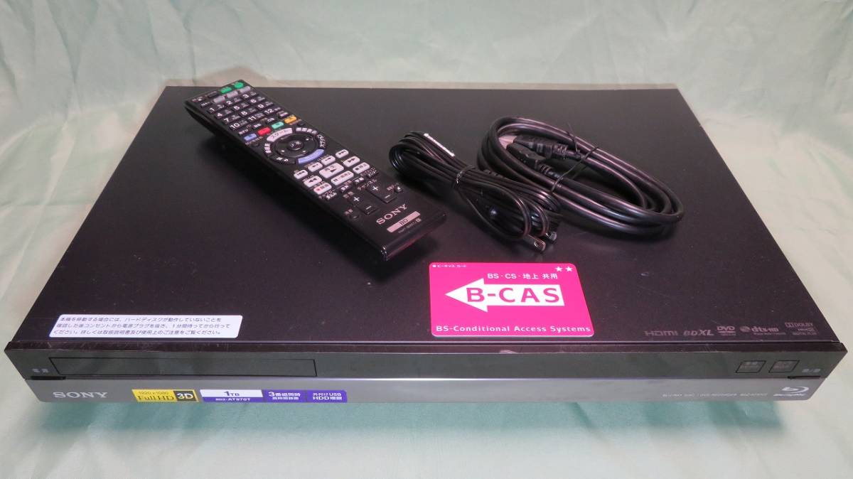 tug31★SONY BDZ-AT970T HDD 2TB 換装済 3番組同時録画 ブルーレイディスクレコーダー 動作OK★