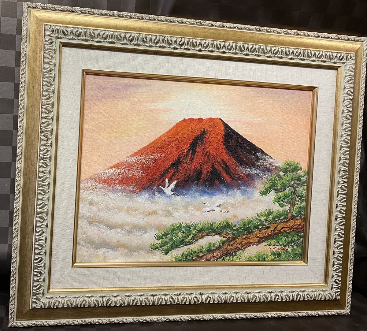 絵画　白樺　林道夫画 真作】【WISH】林道夫「白樺林」油彩 20号 大作 ◇澄んだ白樺群生地 〇