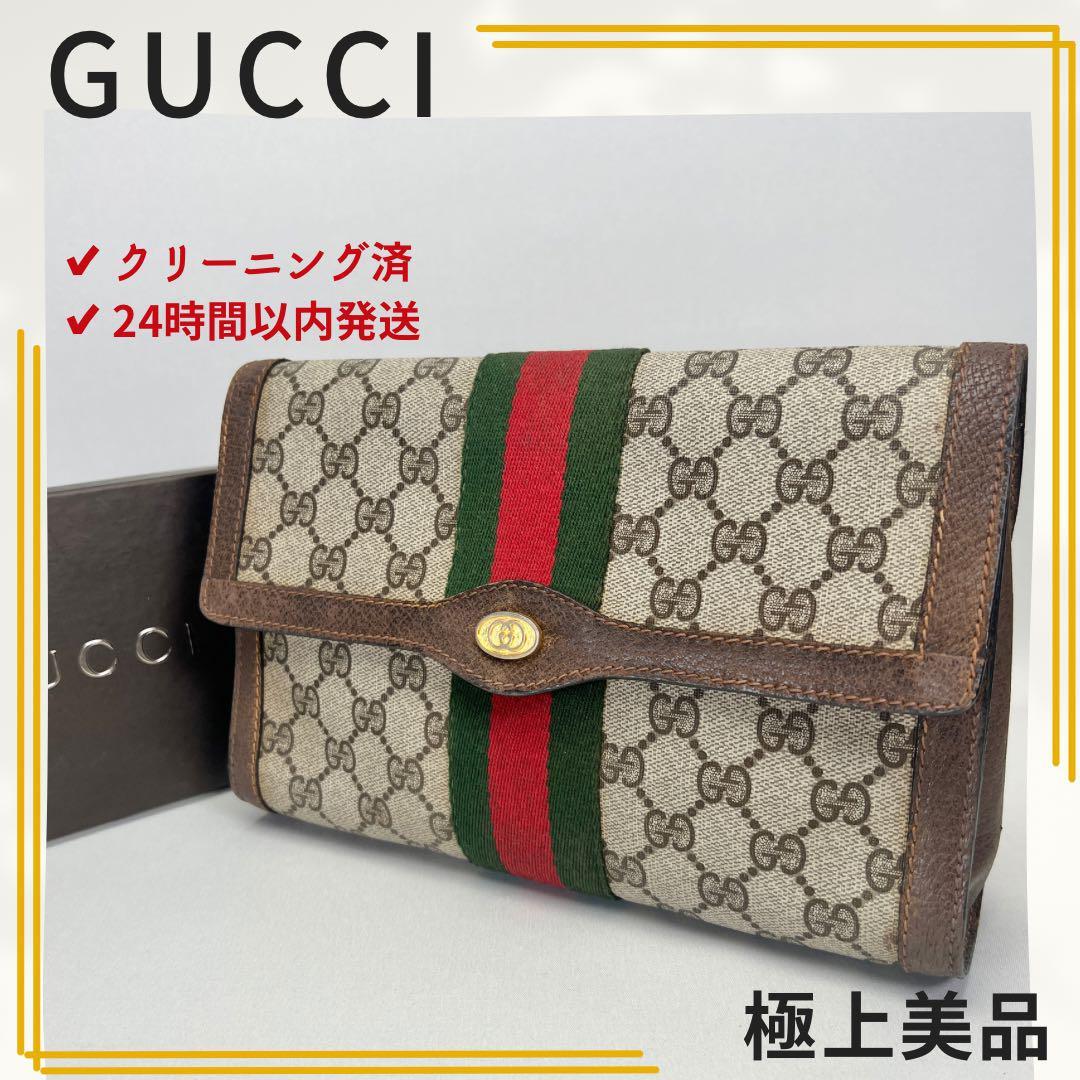 GUCCI クラッチバッグ シェリーライン インターロッキング GG アクセコ 希少】グッチ クラッチバッグ インターロッキング シェリーライン アクセコ