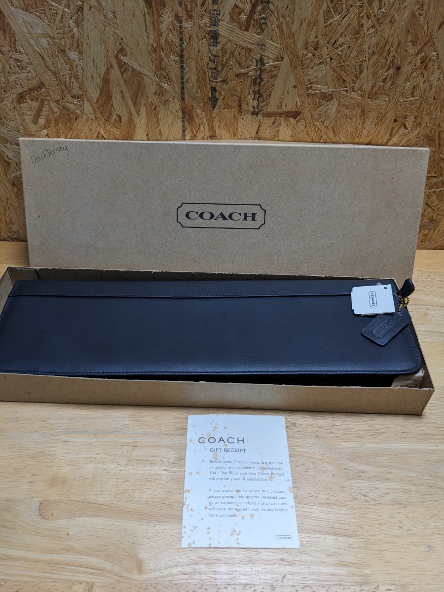 希少 オールドコーチ COACH ネクタイケース レザー 本革 黒 ブラック 