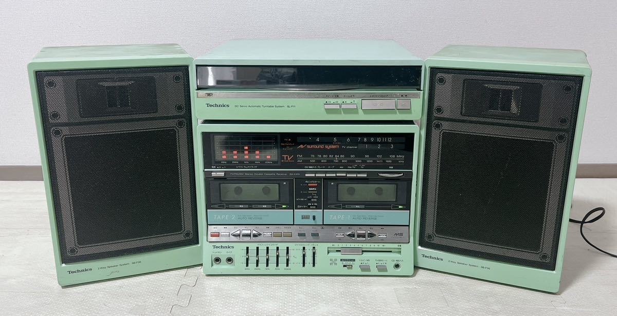 Technics SA-K4W オーディオコンポ ダブルカセット テクニクス 昭和レトロ 現状品