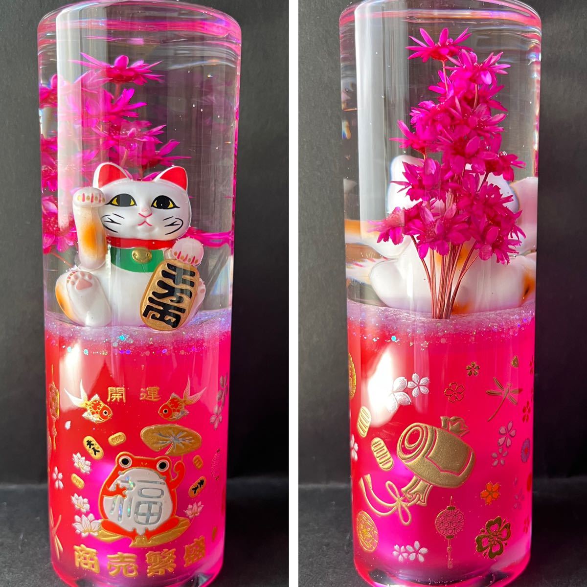 水中花 シフトノブ 招き猫 商売繁盛 ピンク 【公式通販】