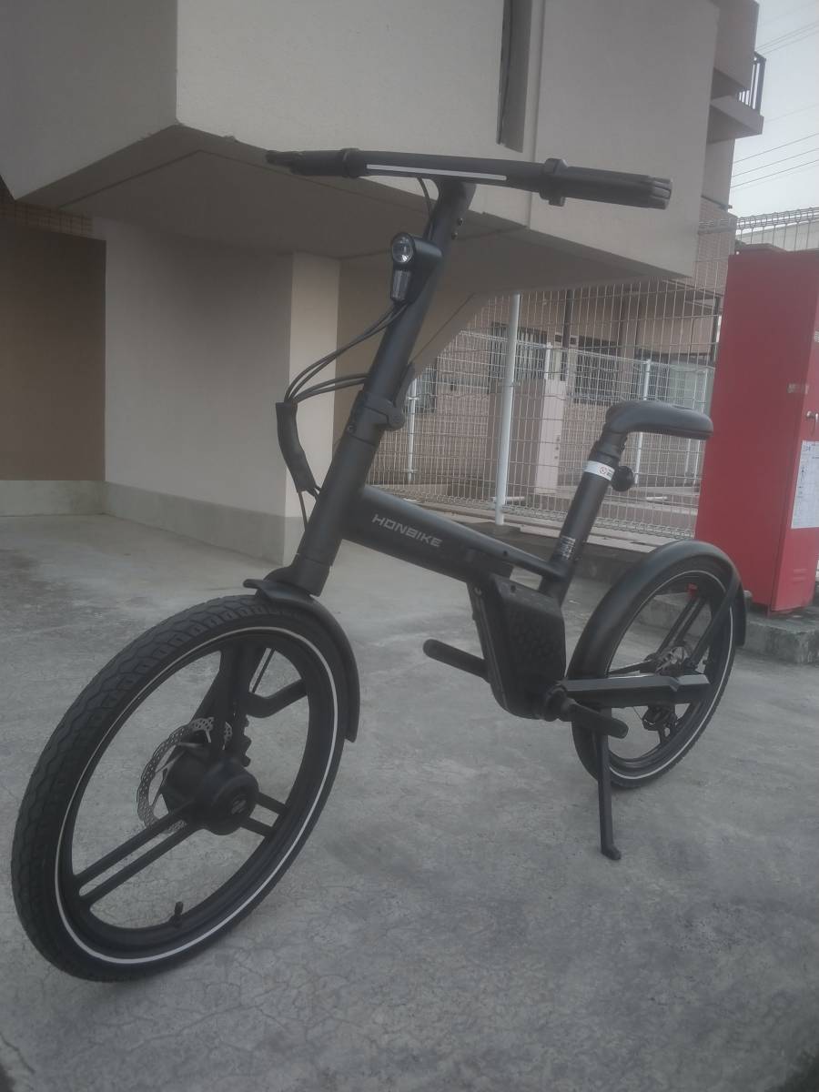 HONBIKEホンバイク チェーンレス方持ち折り畳み電動自転車 