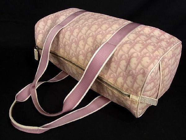 1円 ChristianDior クリスチャンディオール トロッター PVC ボストン ハンドバッグ レディース ピンク系 AP2911
