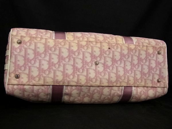 1円 ChristianDior クリスチャンディオール トロッター PVC ボストン ハンドバッグ レディース ピンク系 AP2911