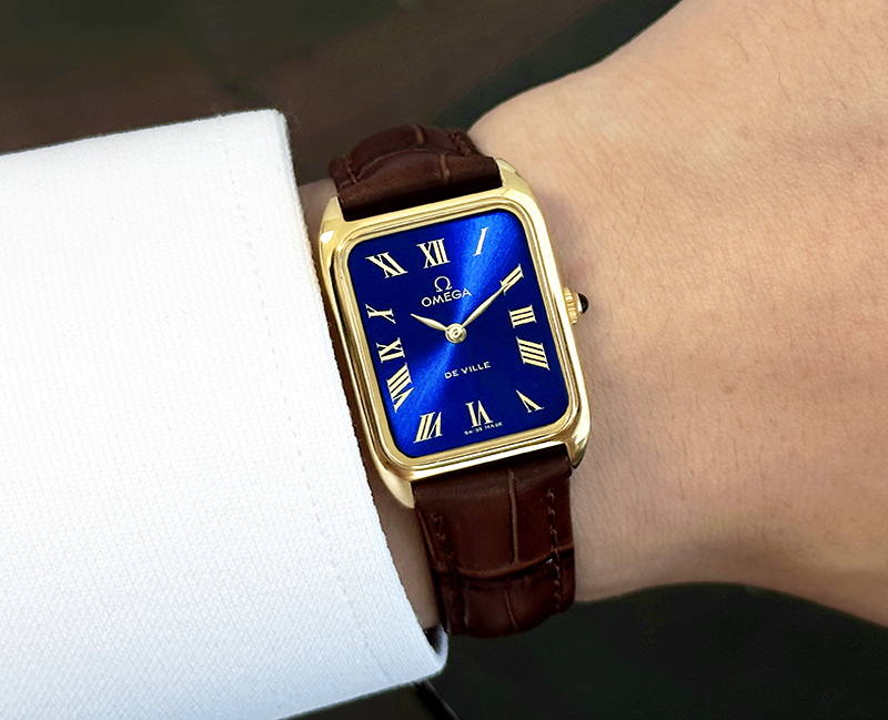 OMEGA】オメガデビル☆希少!ブルーローマ文字盤☆メンズ腕時計【新品  