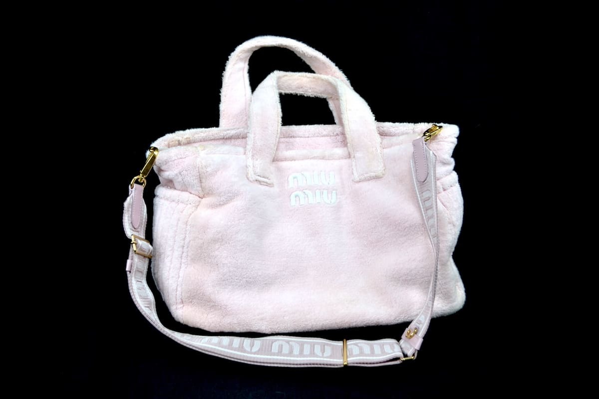 中古 MIUMIU ミュウミュウ テリークロス トートバッグ 2Way ショルダー 