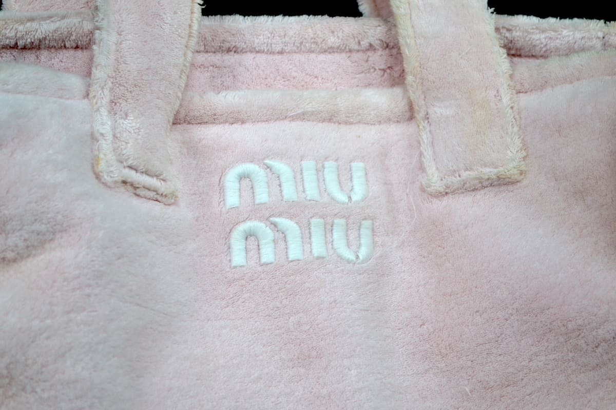 中古 MIUMIU ミュウミュウ テリークロス トートバッグ 2Way ショルダー 