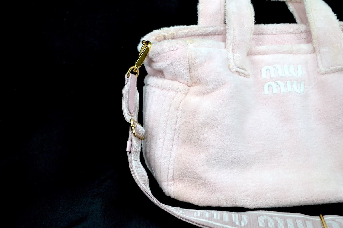 中古 MIUMIU ミュウミュウ テリークロス トートバッグ 2Way ショルダー 