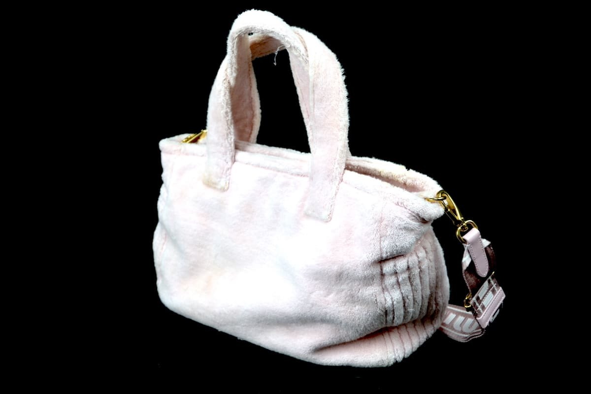 中古 MIUMIU ミュウミュウ テリークロス トートバッグ 2Way ショルダー 
