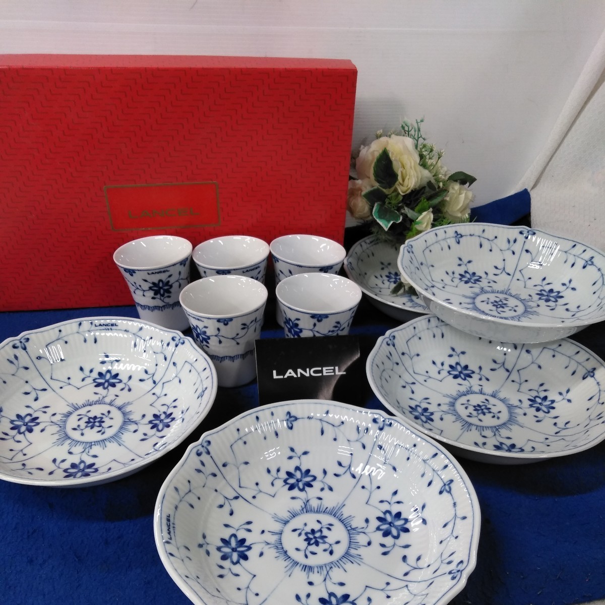 LANSELのカップ 5客セット 陶器 （g_t H016 中古 ランセル 前畑陶器 