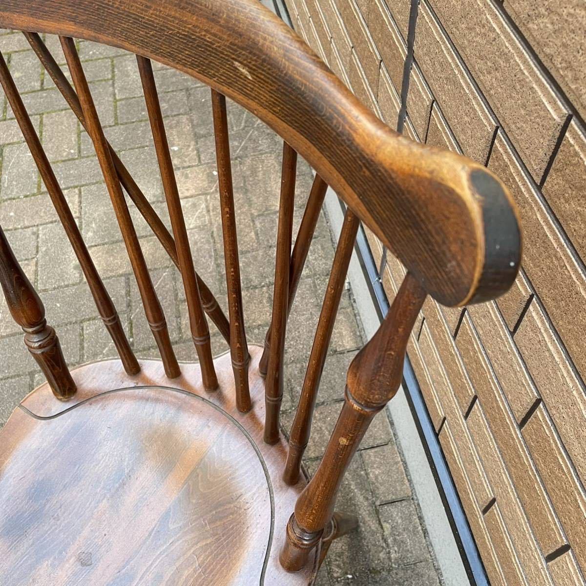 飛騨産業キツツキスピンドルバック ウィンザーチェア 木製ヴィンテージ⑥