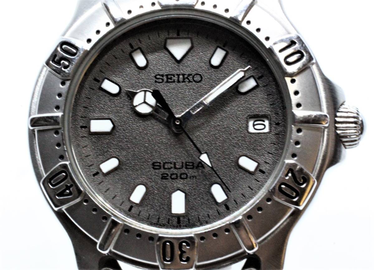SEIKO】SCUBA 200 7N35-6010 STAINLESS STEEL JAPAN A 中古品時計 電池 