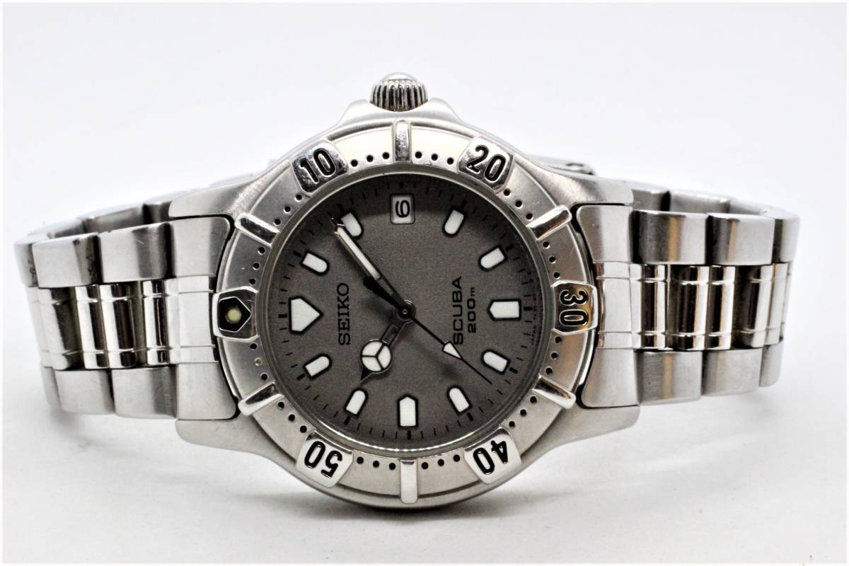 SEIKO】SCUBA 200 7N35-6010 STAINLESS STEEL JAPAN A 中古品時計 電池 