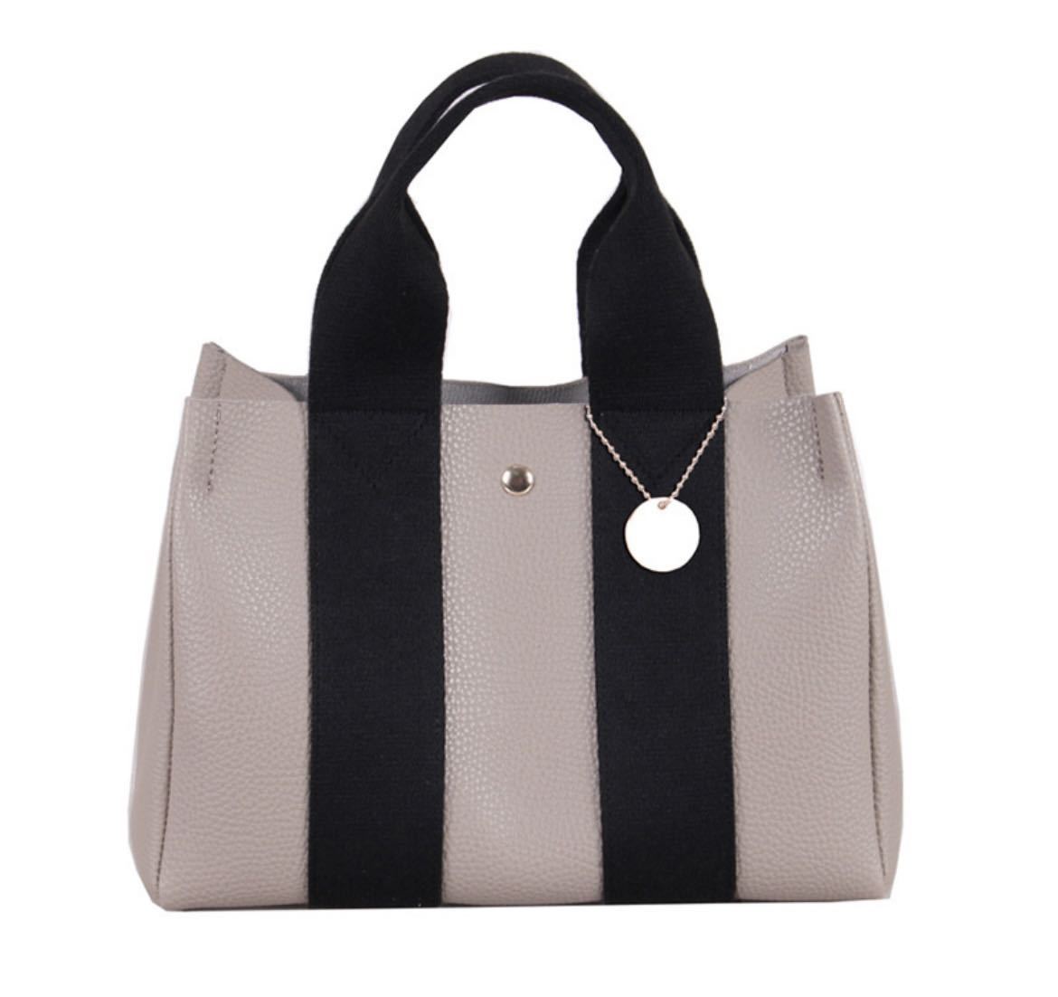 ミニトートバッグ 2way トートバッグ レディース ショルダーバッグ インナーバッグ付き 通勤バッグ ICカード収納 ダークグレー