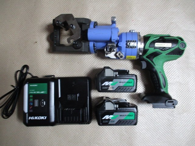 中古品 KAMEKURA チャンネルレールカッター M-40LB / HIKOKI バッテリー 急速充電器 Q-(48)