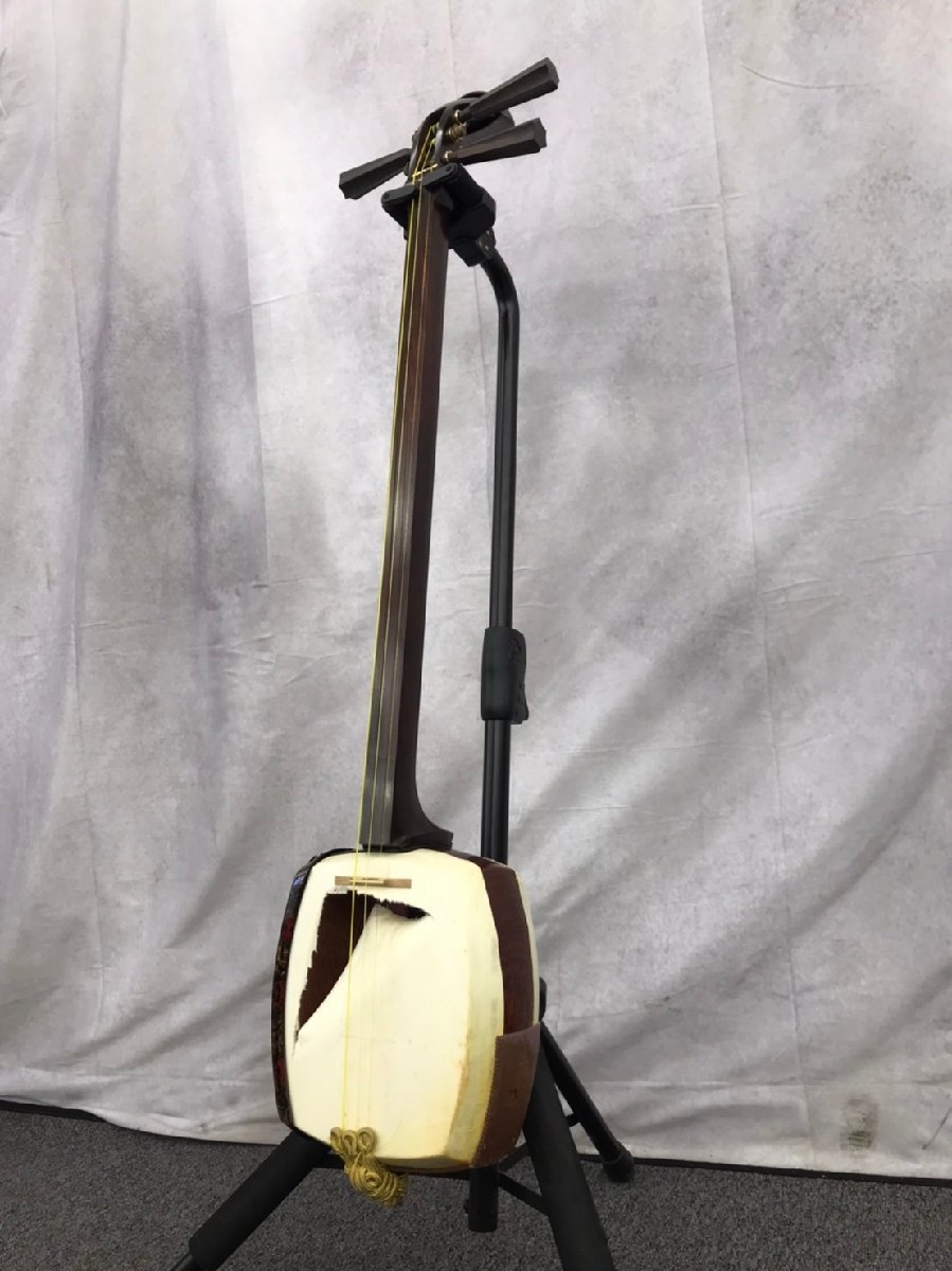 □t947　ジャンク★三味線 太棹 東さわり　ハードケース付き