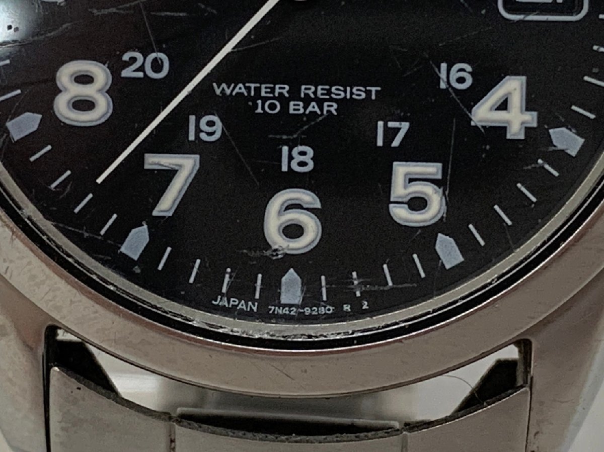 SEIKO セイコー WATER RESIST 10 BAR 7N42-8260 クォーツ デイト 不動 