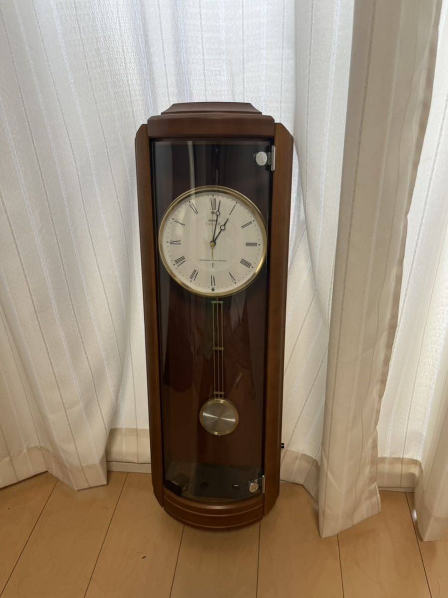 稼動品　セイコー　掛時計　振子　昭和レトロ　ヴィンテージ　アンティーク ☆珍品!! SEIKO EMBLEM☆ 昭和レトロ 柱時計 振り子時計 アンティーク