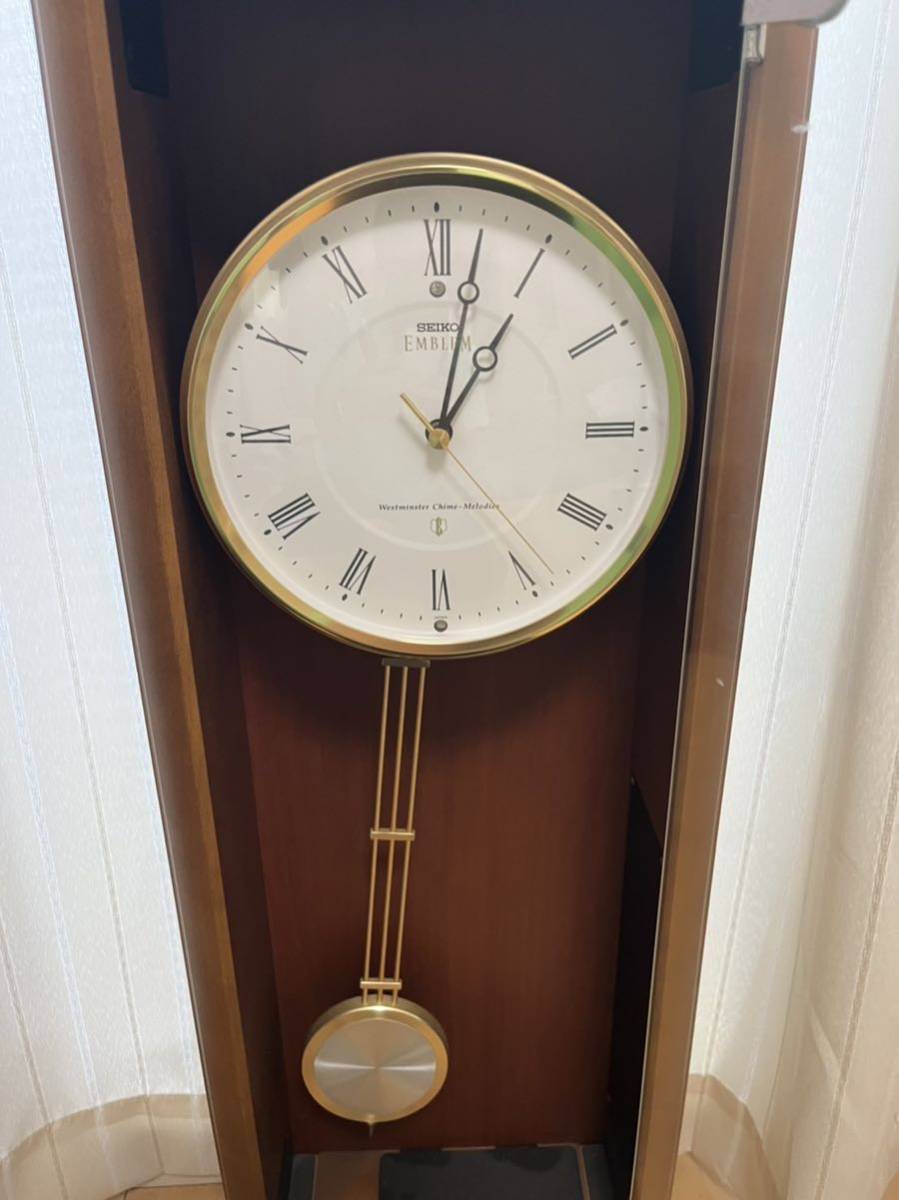 ☆珍品!! SEIKO EMBLEM☆ 昭和レトロ 柱時計 振り子時計 アンティーク