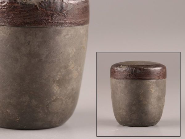 中国古玩 唐物 煎茶道具 古錫造 棗 茶心壷 茶入 時代物 極上