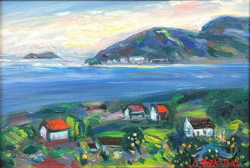 櫻井慶治水彩画 櫻井慶治 漁港 油彩10号 風景画 油絵 原画 絵画 真作 櫻井慶治水彩画 櫻井慶治 漁港 油彩10号 風景画 油絵 原画 絵画 真作